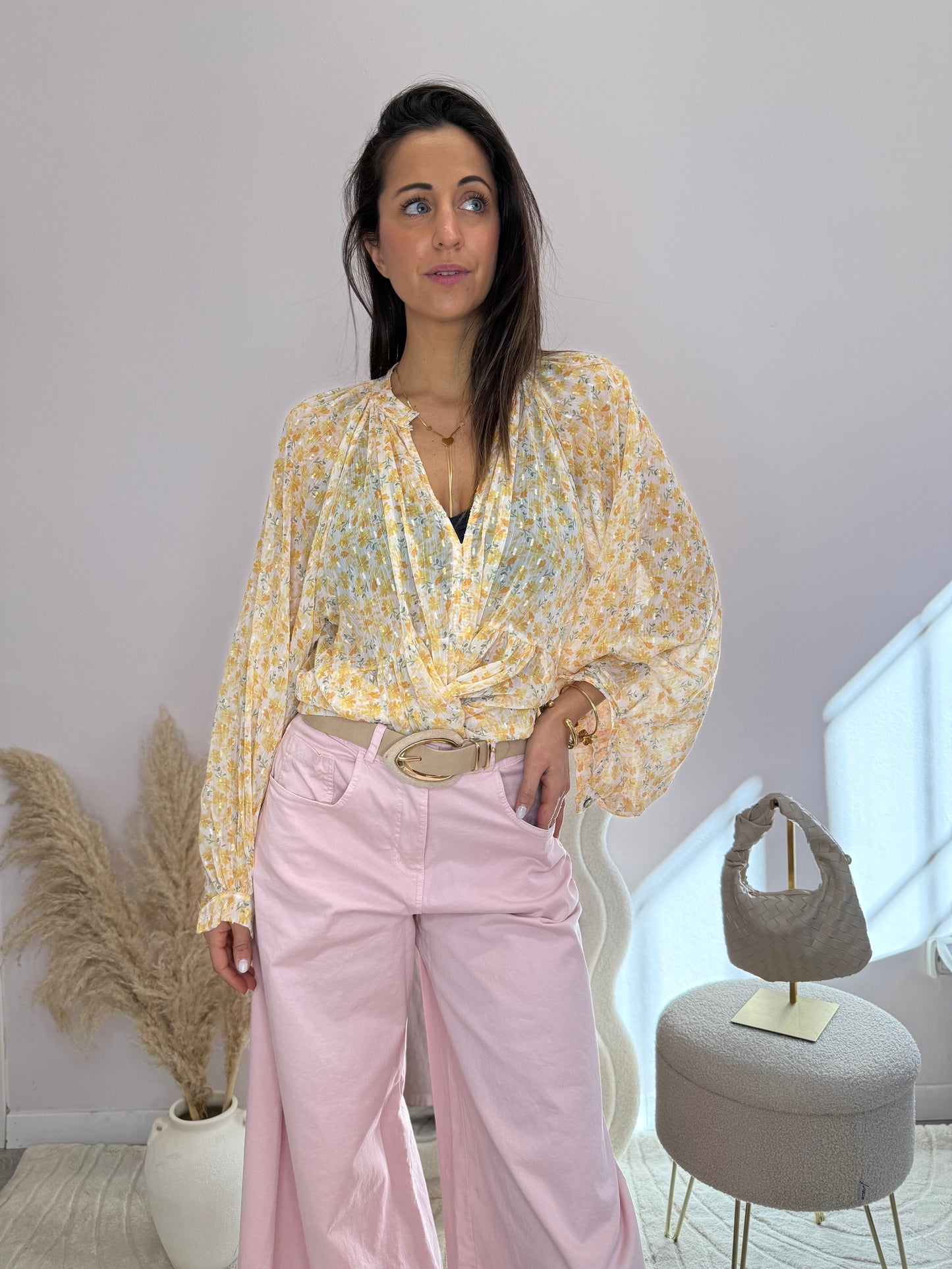 Camicia romantica Gialla