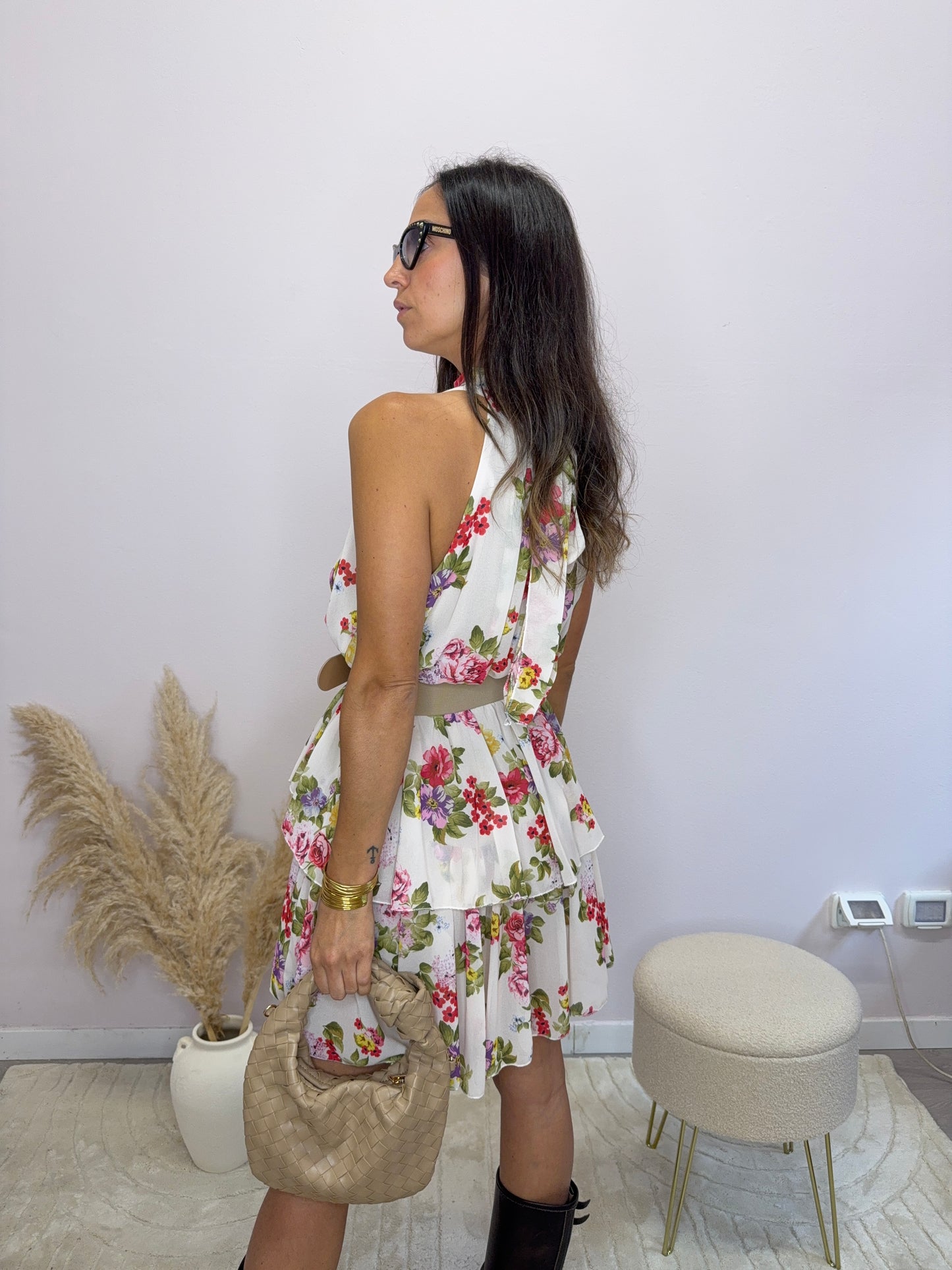 Abito fiori con balze