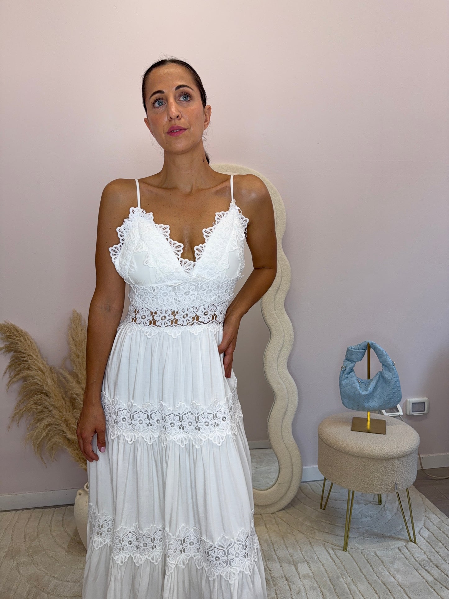 Abito lungo macramè