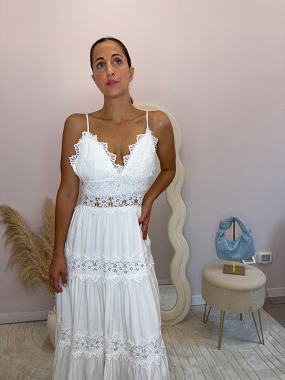 Abito lungo macramè