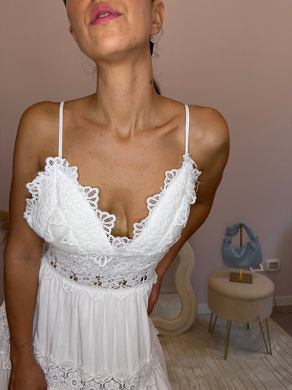 Abito lungo macramè