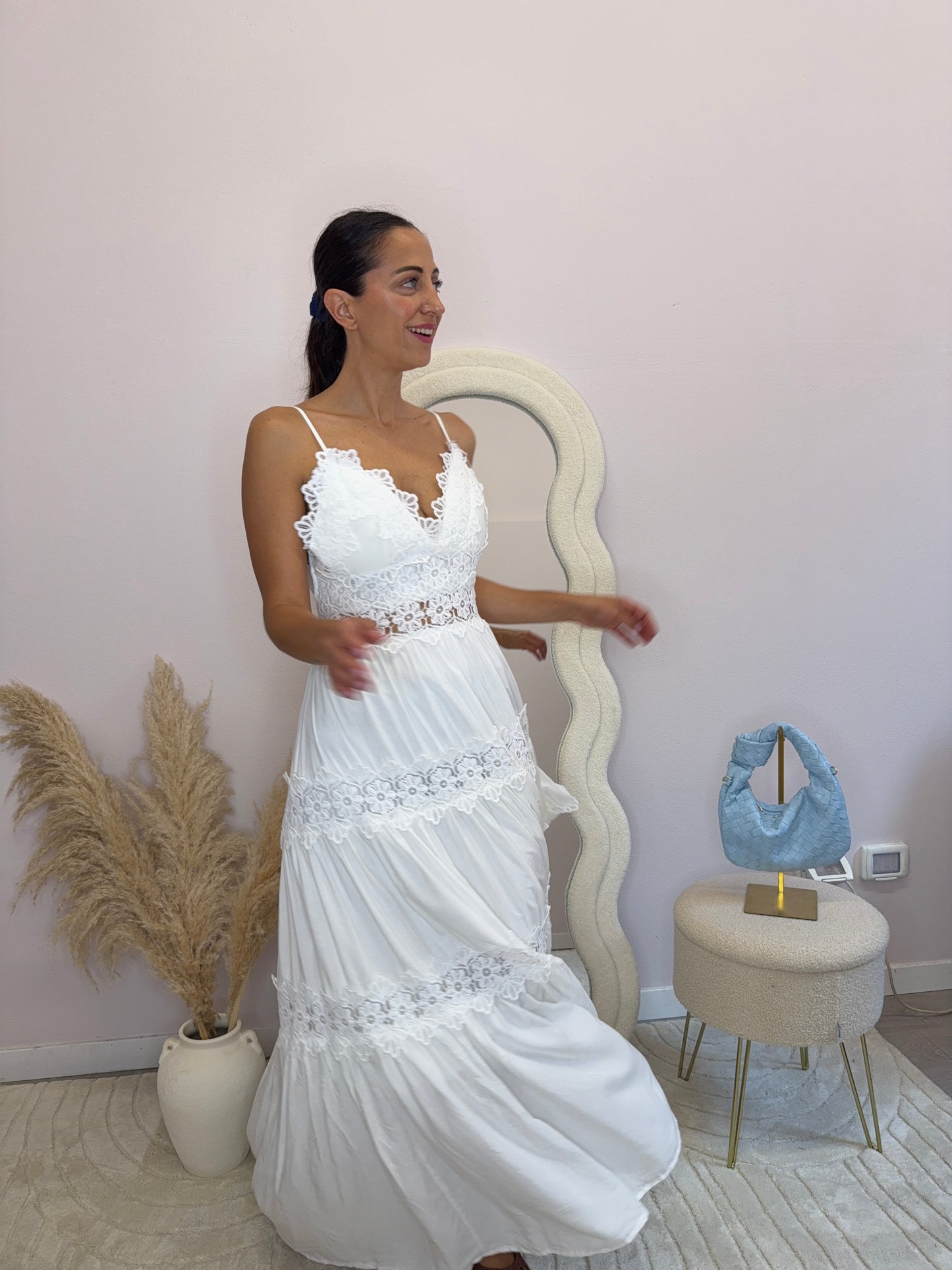 Abito lungo macramè