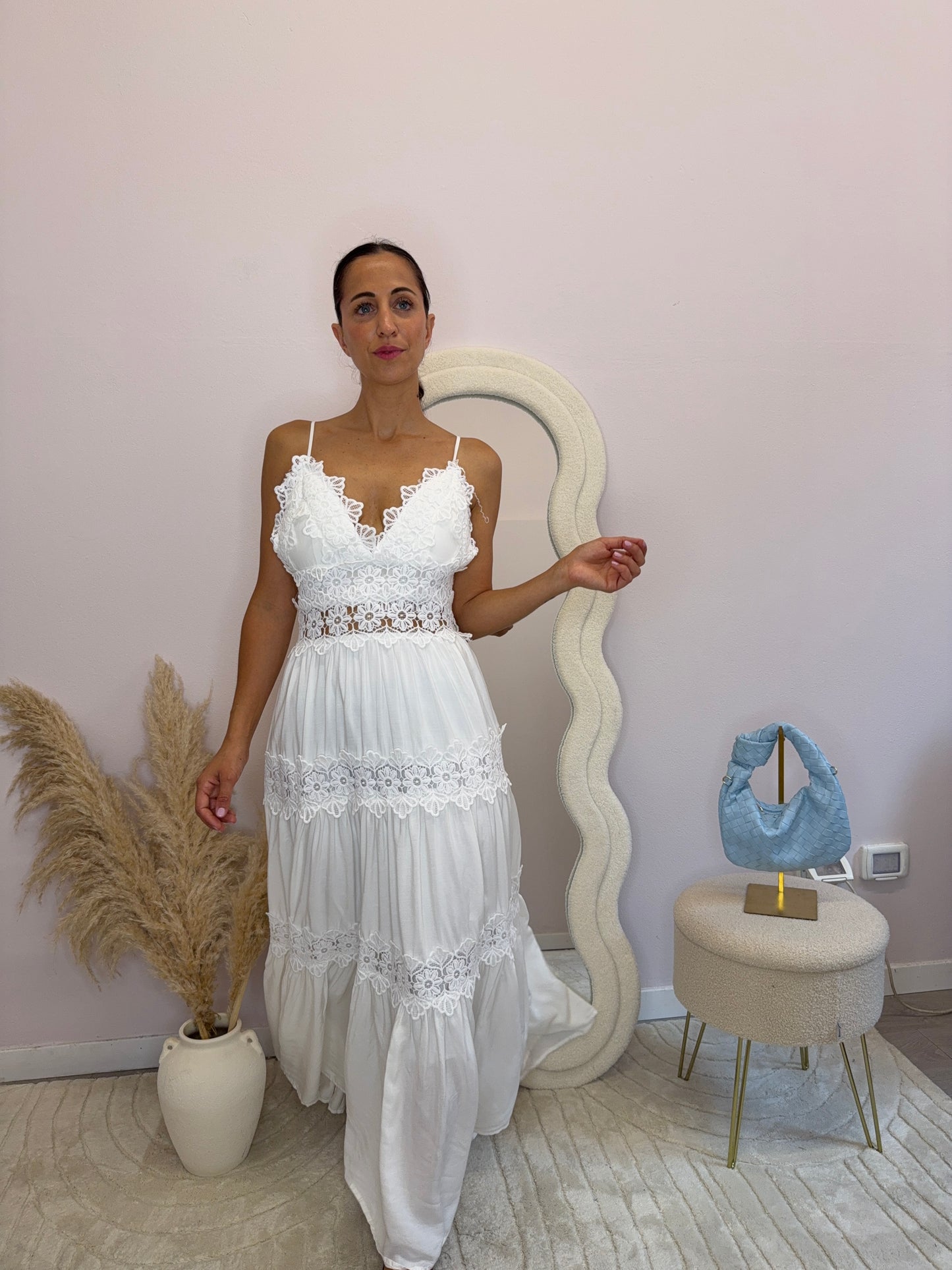 Abito lungo macramè